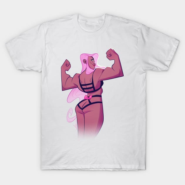 Pink Bow T-Shirt by LucyDoesArt